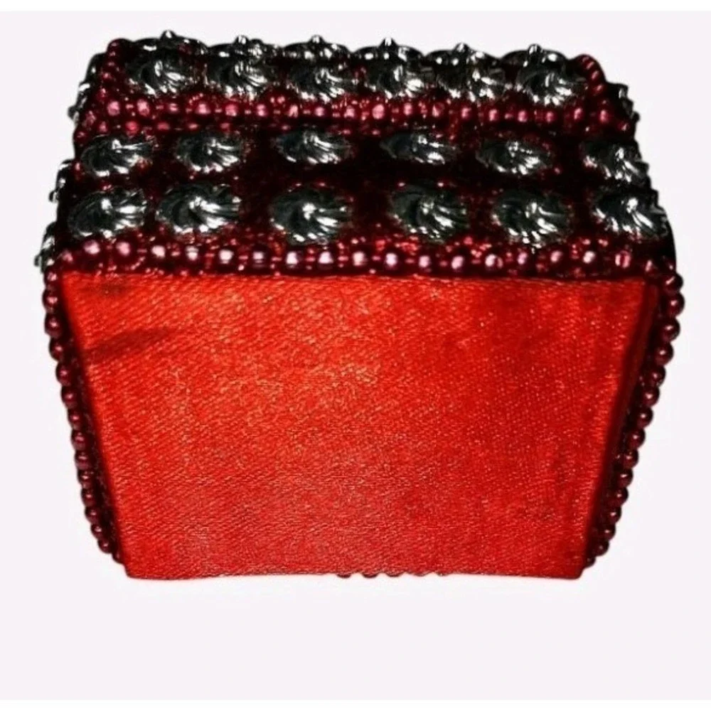Mini Jewelry Box Beads Hand Decorated Small Jewelry Keepsake Boxes Trinket